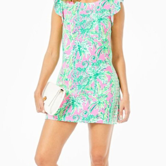 Lilly Pulitzer Adda Romper Prosecco Pink Hangin Around 10 - Picture 1 of 4